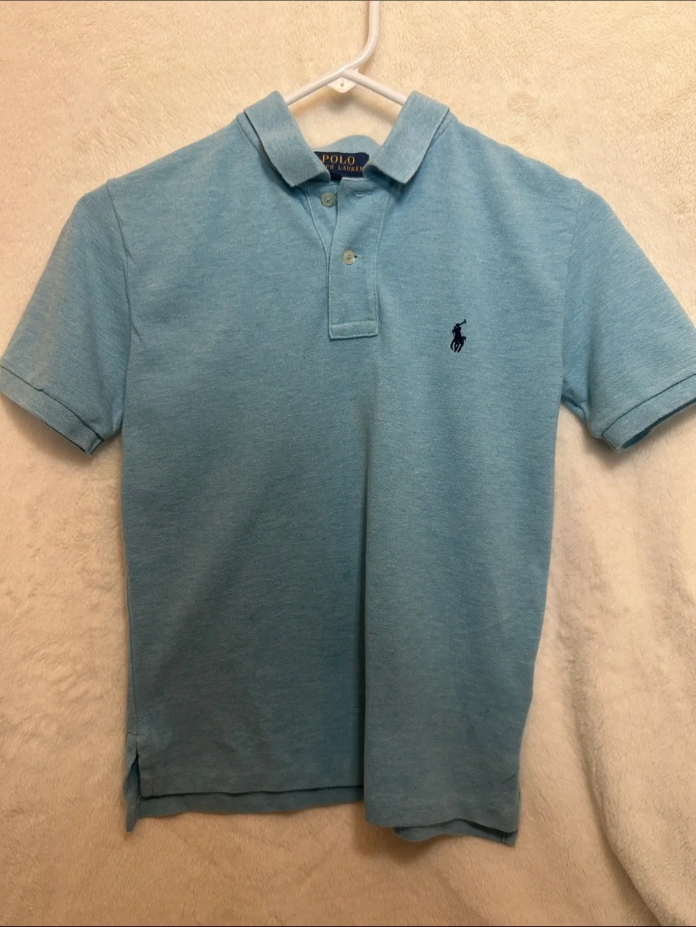 Ralph Lauren Polo Short Sleeve Polo in Sky Blue with Navy Logo